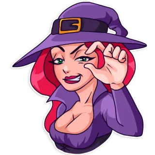 😋 strega, magia, cartone animato, femmina, personaggio telegram sticker