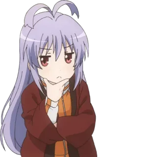 🤔 Anime, Manga, Pensando, Personaje, Confundido, Lindo telegram sticker