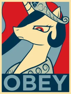 😤 OBEY pony, obey, political, propaganda, illustration telegram sticker