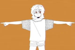 ⬅️ anime, character, pointing, cartoon telegram sticker
