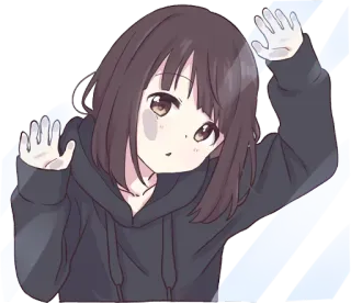 👀 anime, girl, cartoon, illustration, cute, character telegram sticker