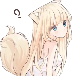 😯 Anime, Manga, Fille, Mignon, Fille renarde, Kemonomimi whatsapp sticker