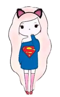 💪 superhero, cartoon, girl, superman, anime, cute whatsapp sticker