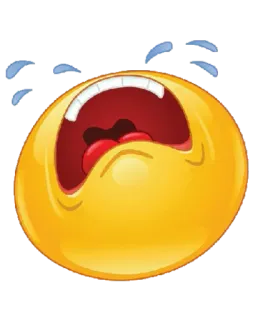 😭 Emoji, Pleurant, Triste, Larmes, Visage jaune whatsapp sticker