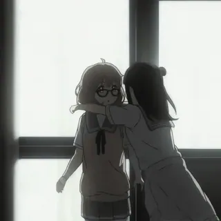 🍧 anime, schoolgirls, hugging, friendship, slice of life whatsapp sticker