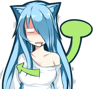 🤐 Anime, Fille chat, Flèche, Illustration, Dessin animé, Personnage whatsapp sticker