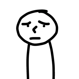 😩 monigote, triste, emo, dibujo simple telegram sticker