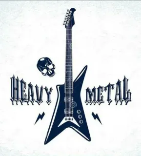 🎸 HEAVY METAL เฮฟวีเมทัล, ดนตรี, กีตาร์, หัวกะโหลก telegram sticker