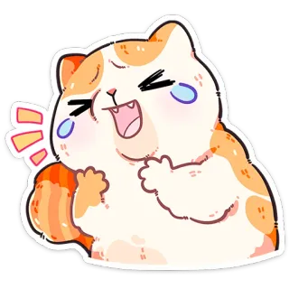 😆 gatto, ridere, carino, kawaii, sticker, emoji, animale, felice telegram sticker