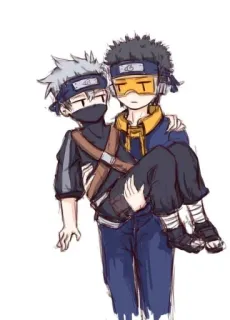 ⛰️ anime, kakashi, obito, fanart, naruto telegram sticker
