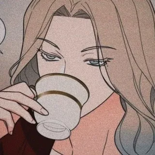 😏 osoba, picie, herbata, ilustracja, portret, postać telegram sticker