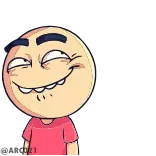 😃 Dessin animé, Visage, Sourire narquois, Emoji, Meme whatsapp sticker