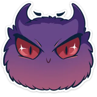 😈 monstruo, lindo, dibujos animados, morado, pegatina, diablo telegram sticker