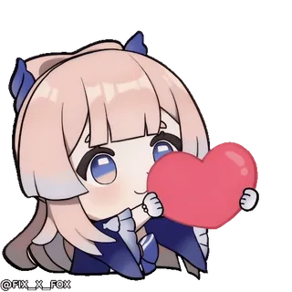 ❤️ @FIX_X_FOX anime, chibi, cute, heart, cartoon, kawaii, fanart telegram sticker