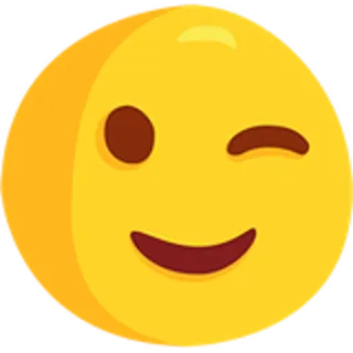 😉 Emoji, Mrugnięcie, Żółty, Twarz, Uśmiech, Szczęśliwy, Przyjazny telegram sticker