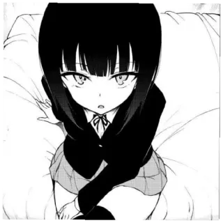 🙄 Anime, Mangá, Estudante, Saia, Cabelo Preto telegram sticker