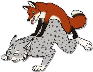 🔴 renard, lynx, animaux, dessin animé, art numérique, autocollant whatsapp sticker