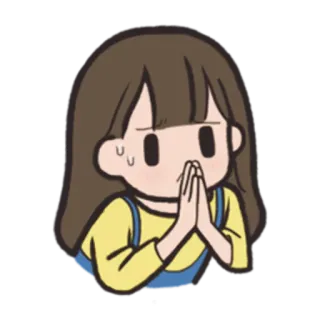 🙏 Dibujos animados, Chica, Lindo, Suplicando, Kawaii, Anime telegram sticker