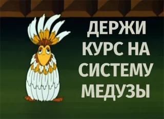 🐍 ДЕРЖИ КУРС НА СИСТЕМУ МЕДУЗЫ telegram sticker