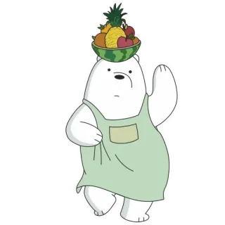 🍉 Ice Bear We Bare Bears Мультфильм, Медведь, Белый медведь, Мы обычные медведи, Фрукт, Еда telegram sticker