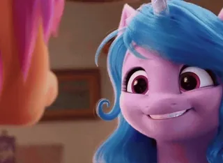 😏 Izzy Moonbow My Little Pony Pônei, Desenho animado, Filme, Roxo, Unicórnio telegram sticker