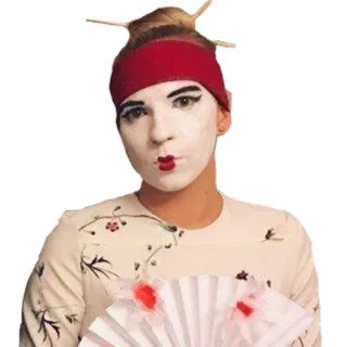👘 게이샤, 메이크업, 문화, 일본, 아시아, 의상, 일본인, 페이스페인팅 whatsapp sticker