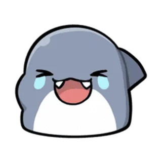 😢 만화, 이모티콘, 상어, 귀여운, 우는, 웃는, 행복한 telegram sticker
