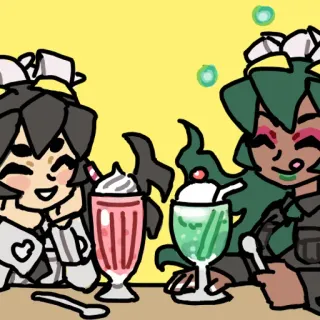 🍬 Animé, Boissons, Femmes de ménage telegram sticker