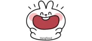 😂 HangSeed coniglio, coniglietto, carino, cartone animato, animale, adesivo telegram sticker