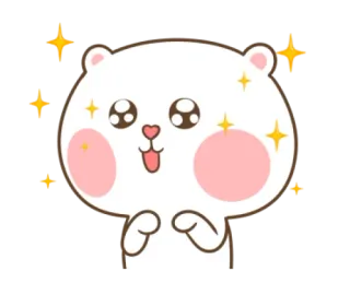 🤩 oso, lindo, brillos, kawaii, animal, feliz telegram sticker