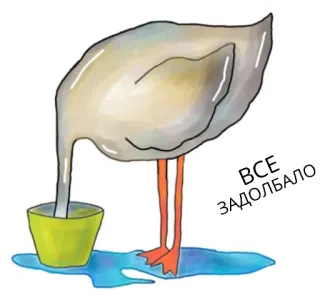 😓 ВСЕ ЗАДОЛБАЛО 오리, 새, 만화, 동물, 마시는, 좌절, 짜증 telegram sticker