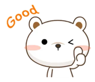 😉 Good oso, mono, bueno, dibujos animados, animal, feliz telegram sticker