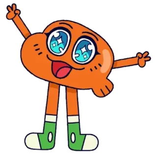 🤩 Darwin Watterson The Amazing World of Gumball dibujo animado, pez, animado, animal, naranja whatsapp sticker