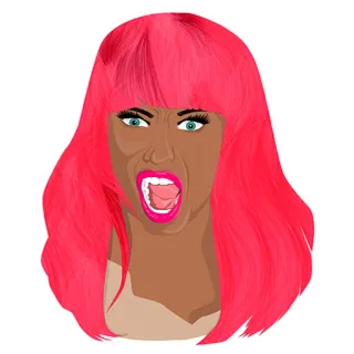 😱 woman, red hair, yelling, portrait, illustration, angry telegram sticker