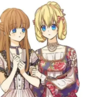 🪜 Anime, Chicas, Amistad, Retrato, Dibujos animados, Mujer telegram sticker