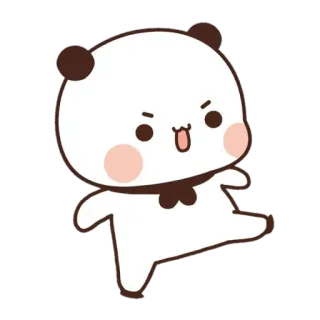 😠 Panda, Lindo, Animal, Dibujos animados, Enojado, Ilustración, Oso whatsapp sticker