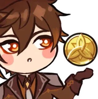 💸 Zhongli Genshin Impact anime, video game, zhongli, genshin impact, chibi telegram sticker