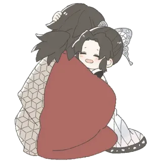 🦋 アニメ, ハグ, 可愛い, 家族 whatsapp sticker