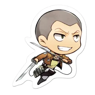😆 Conny Springer Attack on Titan Conny Springer, Attack on Titan, AOT, Anime, Mangá, Chibi, Soldado telegram sticker