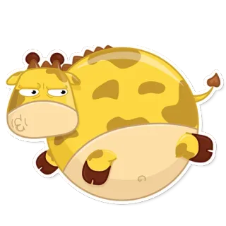 😠 ยีราฟ, สัตว์, การ์ตูน, น่ารัก, ตลก, สติกเกอร์ telegram sticker