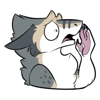 ⁉️ furry, dog, cat, animal, shocked, scared telegram sticker