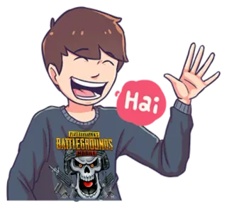 🙋‍♂ PUBG Mobile Hai PUBG, game, battle royale, skull, military, cartoon telegram sticker