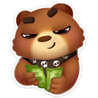 💰 медведь, деньги, мультфильм, доллар, милый, богатый whatsapp sticker