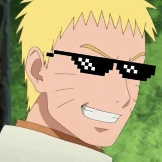 💛 Naruto Аниме, Манга, Deal with it, Пиксельные очки, Смешные, Крутые, Персонаж telegram sticker