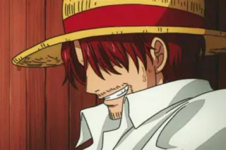 😁 Shanks One Piece Anime, One Piece, Shanks, Słomkowy Kapelusz, Czerwone Włosy, Pirat telegram sticker