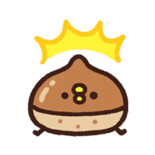🌰 Kastanie, süß, kawaii, animiert, essen, aufkleber telegram sticker