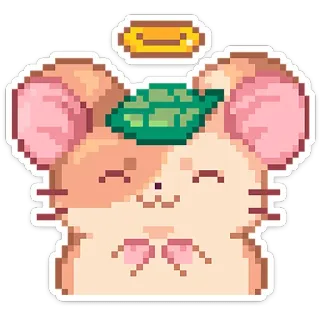 ☺️ ハムスター, ピクセルアート, 天使, 可愛い, 動物, ステッカー telegram sticker