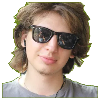 😎 pessoa, óculos de sol, casual, retrato, jovem adulto, fones de ouvido telegram sticker