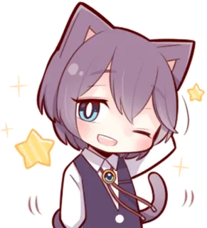 😄 catboy, animé, chibi, mignon, kawaii telegram sticker