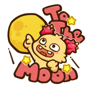 🚀 To The Moon луна, звезды, милый, мультик, позитивный, праздник telegram sticker